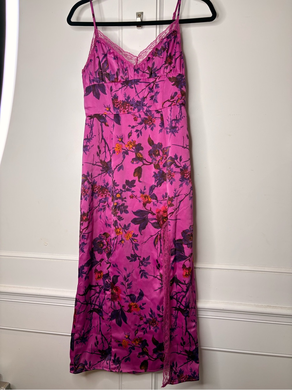 Urban outfitters Audrey Lace flora Slip midi Dress size small - Picture 2 of 14